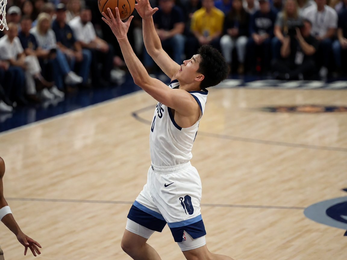 NBA季后赛激烈对抗画面，球员在空中争抢篮板球